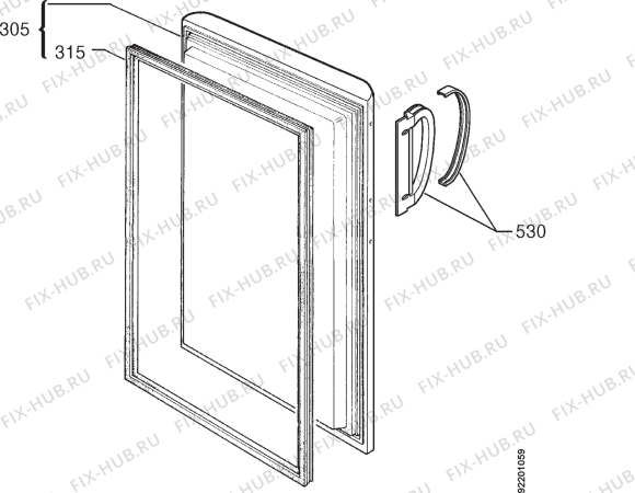 Взрыв-схема холодильника Aeg OEKO A.1169GS - Схема узла Door 003