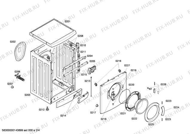 Взрыв-схема стиральной машины Siemens WM12E464ME - Схема узла 02