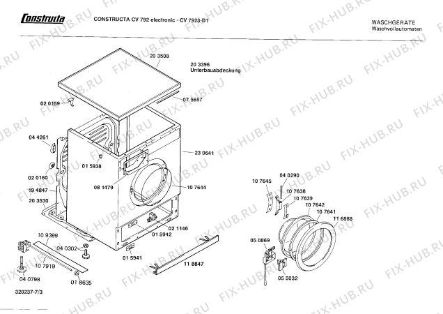 Взрыв-схема стиральной машины Constructa CV7923 CV7923 Elektronik - Схема узла 03