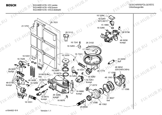 Взрыв-схема посудомоечной машины Bosch SGU46B12 - Схема узла 04