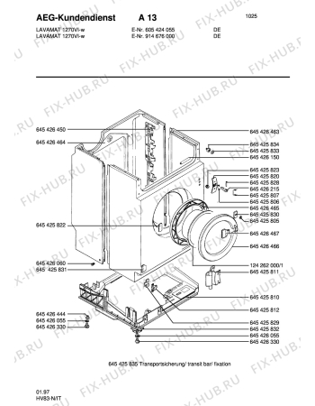 Взрыв-схема стиральной машины Aeg LAV1270 VI - Схема узла Housing 001