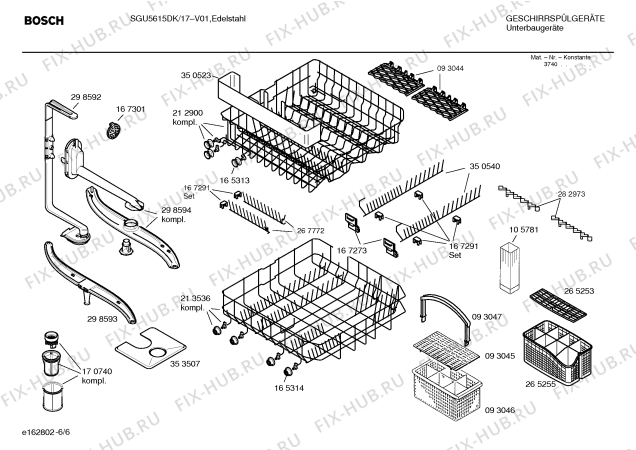 Взрыв-схема посудомоечной машины Bosch SGU5615DK - Схема узла 06