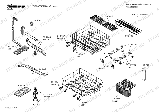 Взрыв-схема посудомоечной машины Neff S1956W0EU SKF755A - Схема узла 06