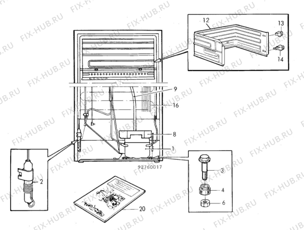 Взрыв-схема холодильника Husqvarna Electrolux QR112P - Схема узла C10 Cold, users manual