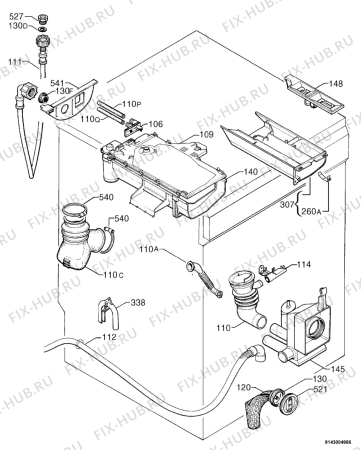 Взрыв-схема стиральной машины Husqvarna Electrolux QW1022HT - Схема узла Hydraulic System 272