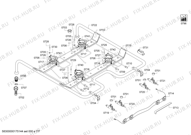 Схема №2 HR445213N с изображением Панель управления для духового шкафа Siemens 00700605