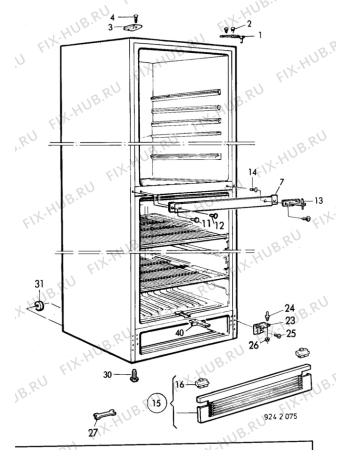 Взрыв-схема холодильника Electrolux ER3402B - Схема узла C10 Cabinet