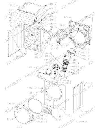 Схема №1 PWC 7B с изображением Рукоятка для стиральной машины Whirlpool 480112101683