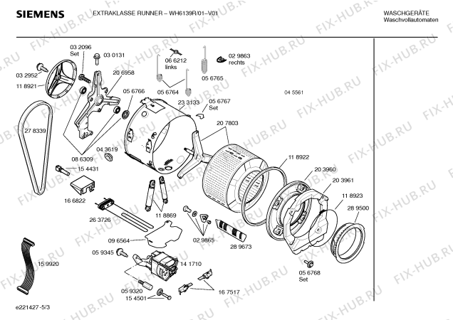 Схема №1 WH6139R EXTRAKLASSE RUNNER с изображением Ручка для стиралки Siemens 00266187