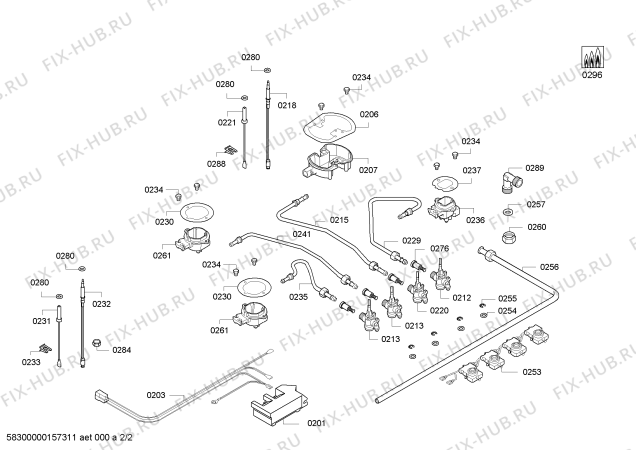 Взрыв-схема плиты (духовки) Bosch PPH616B11V 3G+1W BO T60F 2011 - Схема узла 02