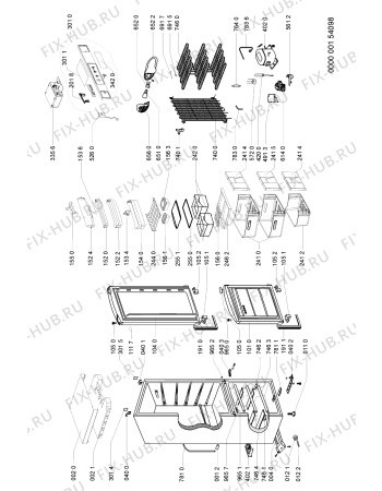 Схема №1 DT 196/WH с изображением Панель управления для холодильной камеры Whirlpool 481246469282