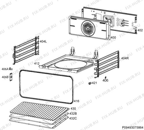 Взрыв-схема плиты (духовки) Aeg CD511M - Схема узла Oven