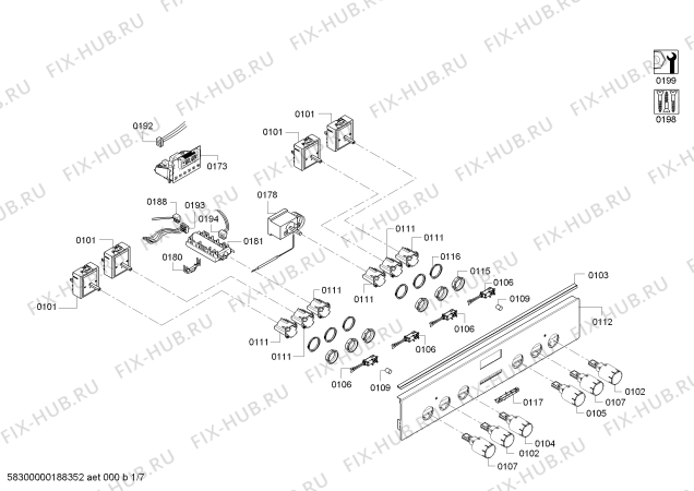 Схема №2 PHCB855M21 с изображением Панель управления для плиты (духовки) Bosch 11010698