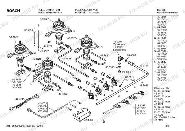 Взрыв-схема плиты (духовки) Bosch PGE675K01 - Схема узла 02
