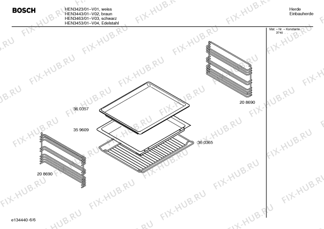 Взрыв-схема плиты (духовки) Bosch HEN3423 - Схема узла 06