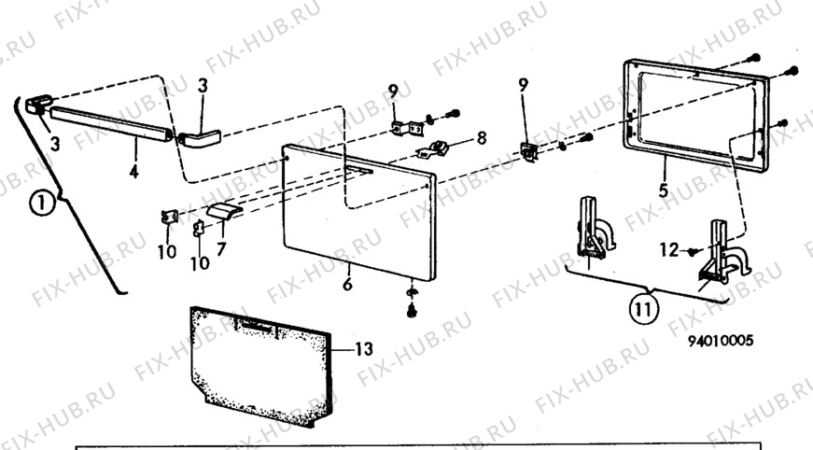 Взрыв-схема посудомоечной машины Electrolux CF6440 - Схема узла H10 Oven Door bi (small)