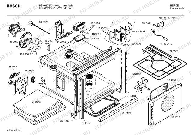 Взрыв-схема плиты (духовки) Bosch HBN6872SK - Схема узла 03