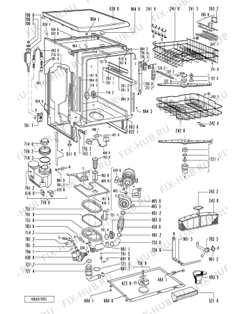 Схема №1 ADP 252 S WH с изображением Блок управления для посудомоечной машины Whirlpool 481221478474