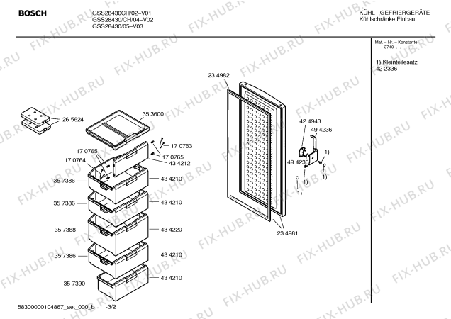 Взрыв-схема холодильника Bosch GSS28430CH - Схема узла 02