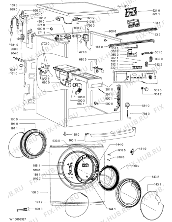 Схема №1 AWM 8101/PRO с изображением Порошкоприемник (дозатор) для стиралки Whirlpool 481010645374