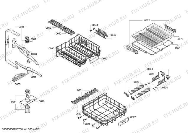 Взрыв-схема посудомоечной машины Siemens SN26M883FF - Схема узла 06