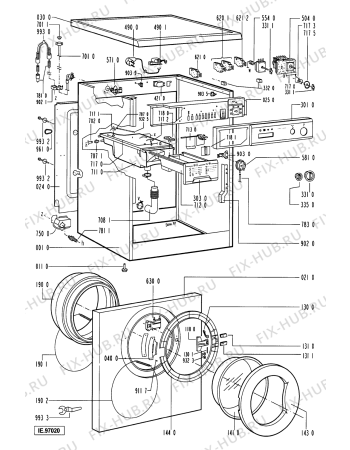 Схема №1 AWP 058/1 с изображением Шарнир люка для стиральной машины Whirlpool 481941719513