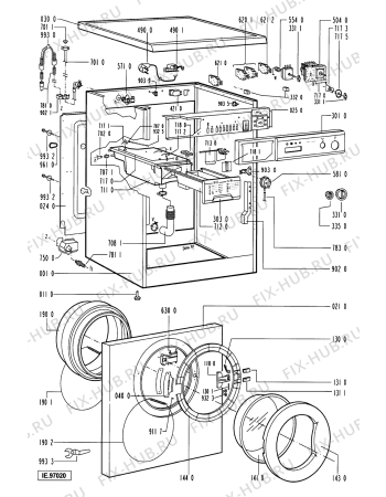 Схема №1 AWP 058 с изображением Кнопка, ручка переключения для стиралки Whirlpool 481941258554