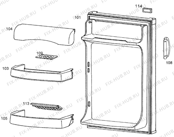 Взрыв-схема холодильника Electrolux ER1940I-RH - Схема узла Door 003