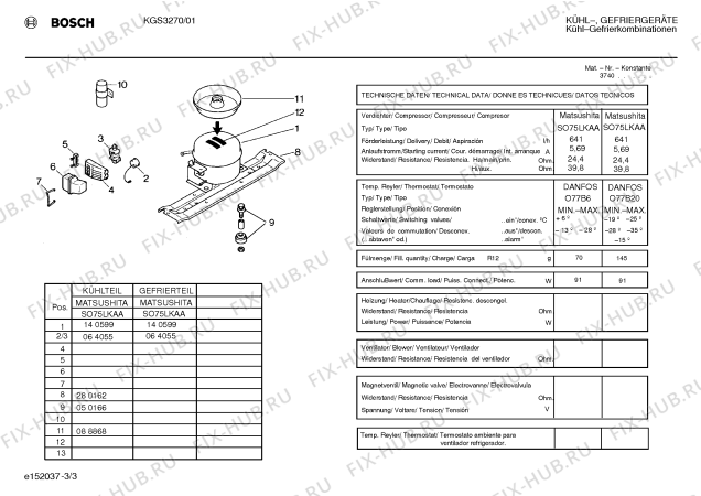 Схема №1 KGS3270FF с изображением Инструкция по эксплуатации для холодильной камеры Bosch 00517109