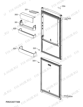 Взрыв-схема холодильника Electrolux EN3350POX - Схема узла Door