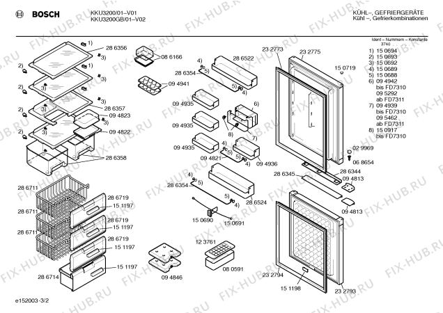 Взрыв-схема холодильника Bosch KKU3200 - Схема узла 02
