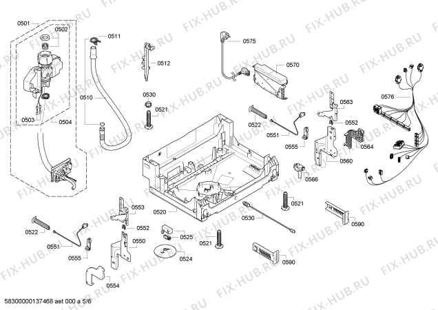 Схема №1 SMVATM02NL с изображением Передняя панель для посудомойки Bosch 00676956