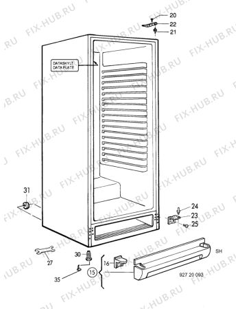 Взрыв-схема холодильника Zanussi ZFC390CL - Схема узла C10 Cabinet