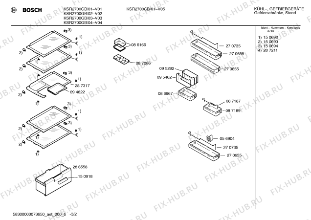 Взрыв-схема холодильника Bosch KSR2700GB - Схема узла 02