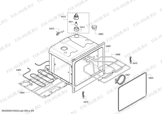 Взрыв-схема плиты (духовки) Bosch HBM43B150B Bosch - Схема узла 05