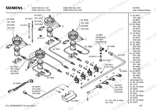 Взрыв-схема плиты (духовки) Siemens ER617501E - Схема узла 02