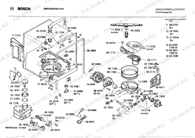 Взрыв-схема посудомоечной машины Bosch SMI4322G - Схема узла 02