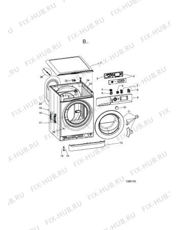 Схема №1 WT 1475 E с изображением Клапан для стиральной машины Whirlpool 482000089837