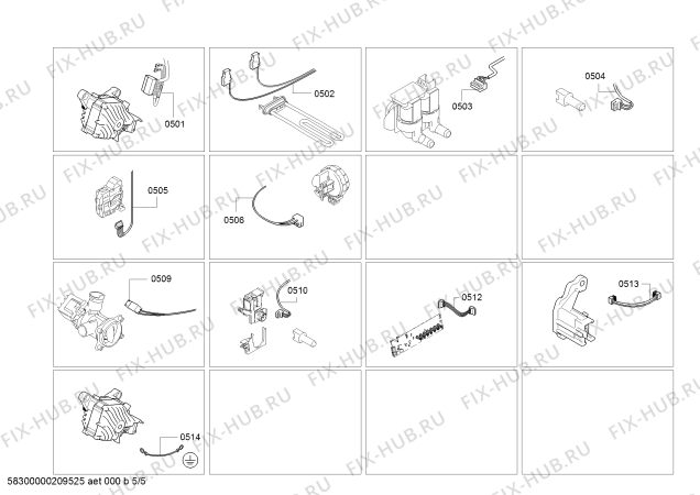 Взрыв-схема стиральной машины Bosch WLL2426EOE Serie|6 - Схема узла 05