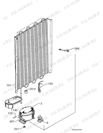 Взрыв-схема холодильника Zanussi ZI2302/2T - Схема узла Cooling system 017
