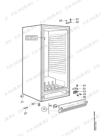 Взрыв-схема холодильника Aeg 2873-4KA - Схема узла Housing 001