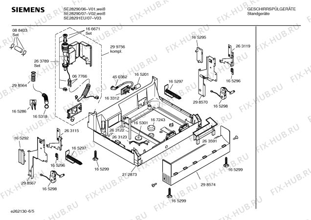 Взрыв-схема посудомоечной машины Siemens SE28291EU - Схема узла 05