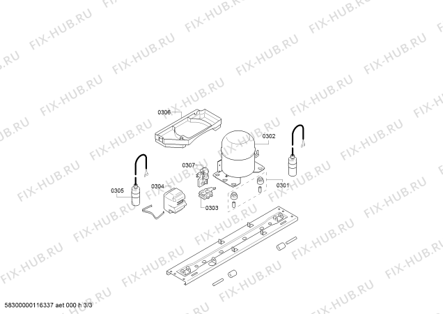 Взрыв-схема холодильника Siemens KI38SA50IE - Схема узла 03