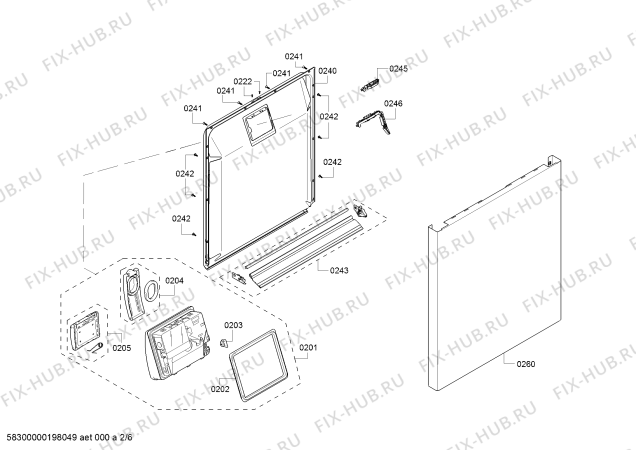 Схема №1 63012243312 Kenmore с изображением Консоль для посудомойки Bosch 00611955