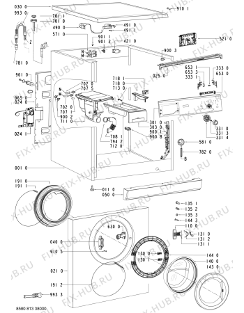 Схема №1 LOE 8050/1 с изображением Модуль (плата) для стиральной машины Whirlpool 480111102589