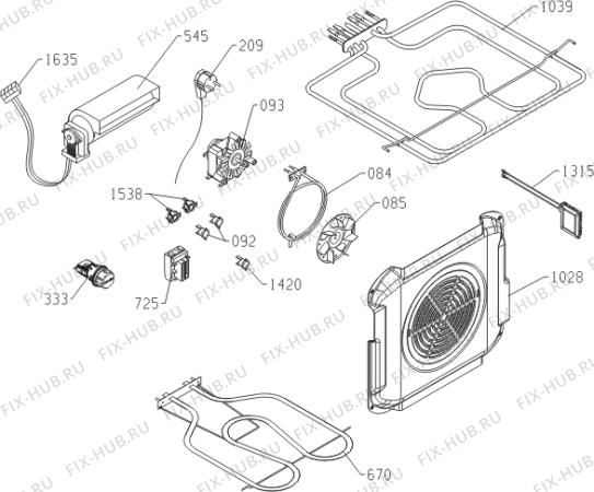 Взрыв-схема плиты (духовки) Gorenje BOPE669IX (731391, EVP3P51-441E) - Схема узла 04