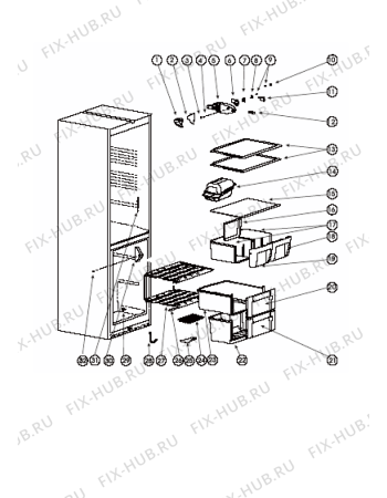 Взрыв-схема холодильника Indesit SB15020 (F065906) - Схема узла