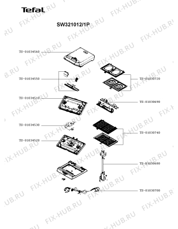 Схема №1 SW321012/1P с изображением Кнопка для вафельницы (бутербродницы) Tefal TS-01034550