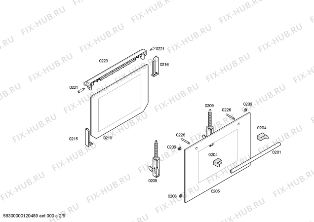 Взрыв-схема плиты (духовки) Bosch HEV43W551 - Схема узла 02