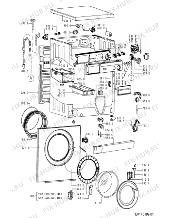 Схема №1 AWV 488 с изображением Обшивка для стиральной машины Whirlpool 481245212495